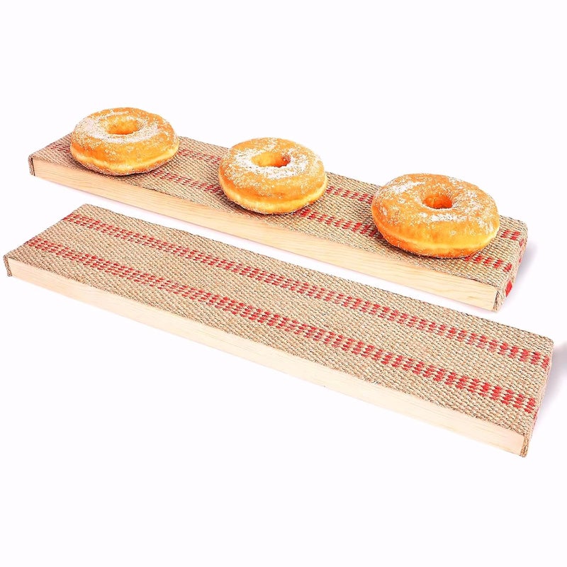 Bompro 1 Pair Bagel Boards For Baking Bagels，Cedar and Burlap (Red) - Image 1
